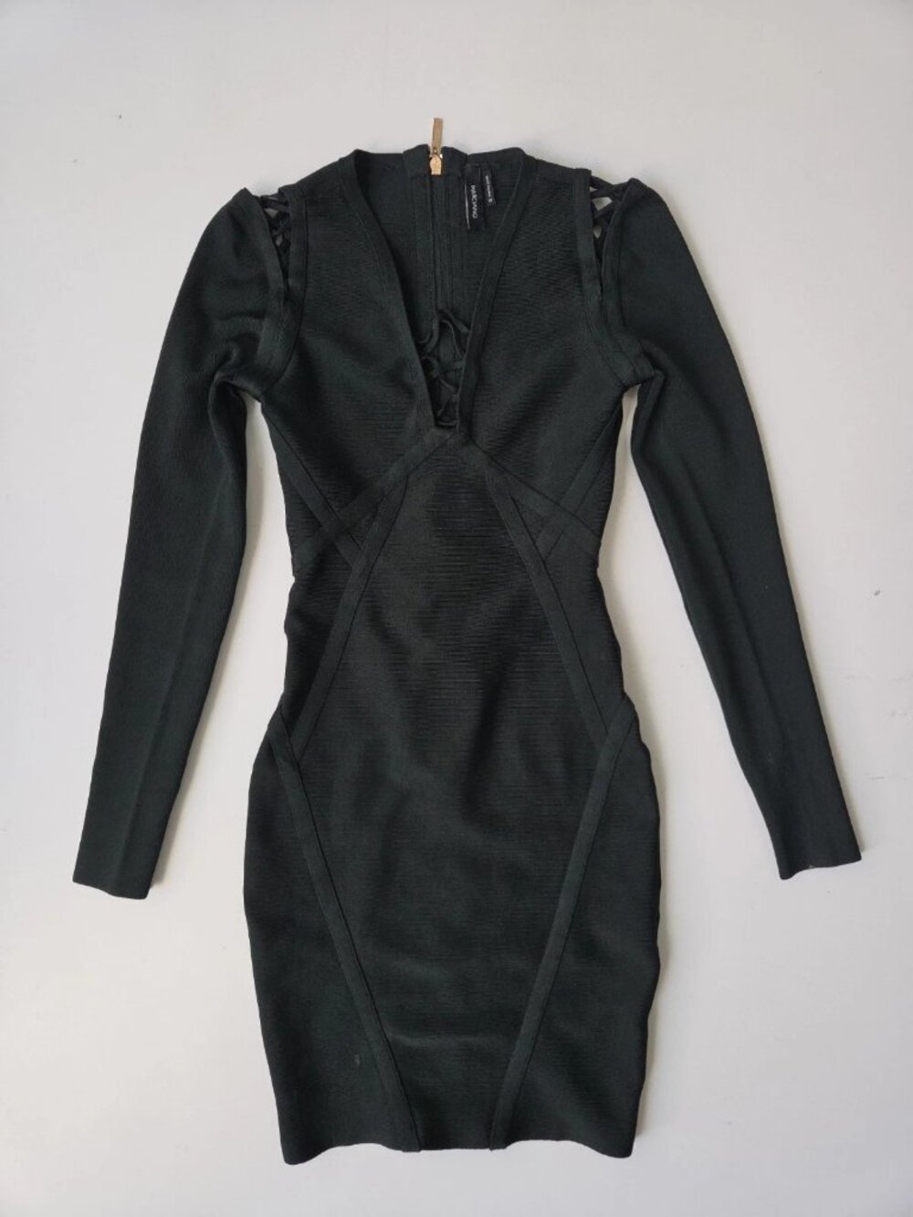 Marciano Guess Black Bandage Bodycon Dress Cold Shoulder Cutout XS